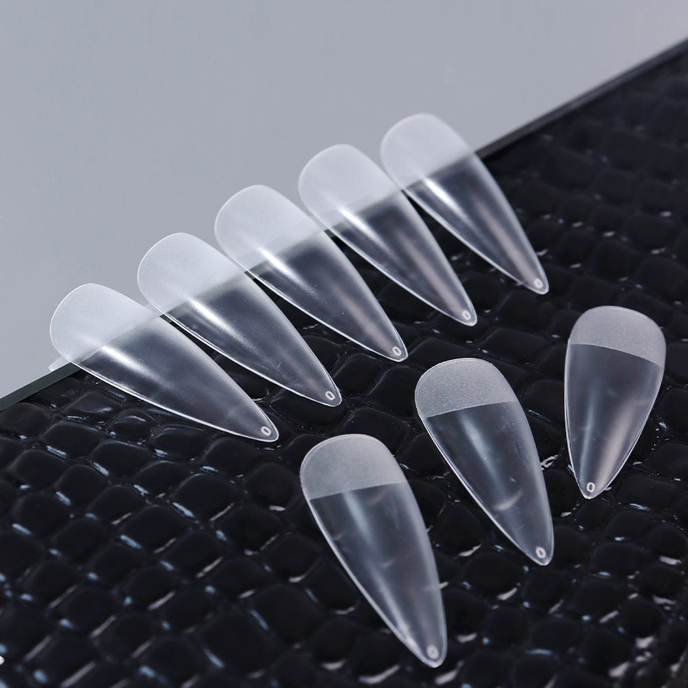Stiletto Oval Shaped Full Cover Matte Soft Gel Nail Tips