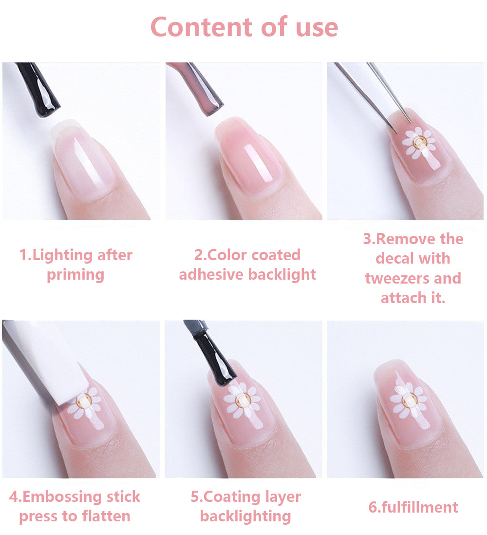 Half-circle Pearl French Heart Nail Stickers - Image 3