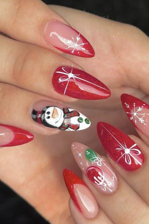 Snowman Snowflake Press-On Nails