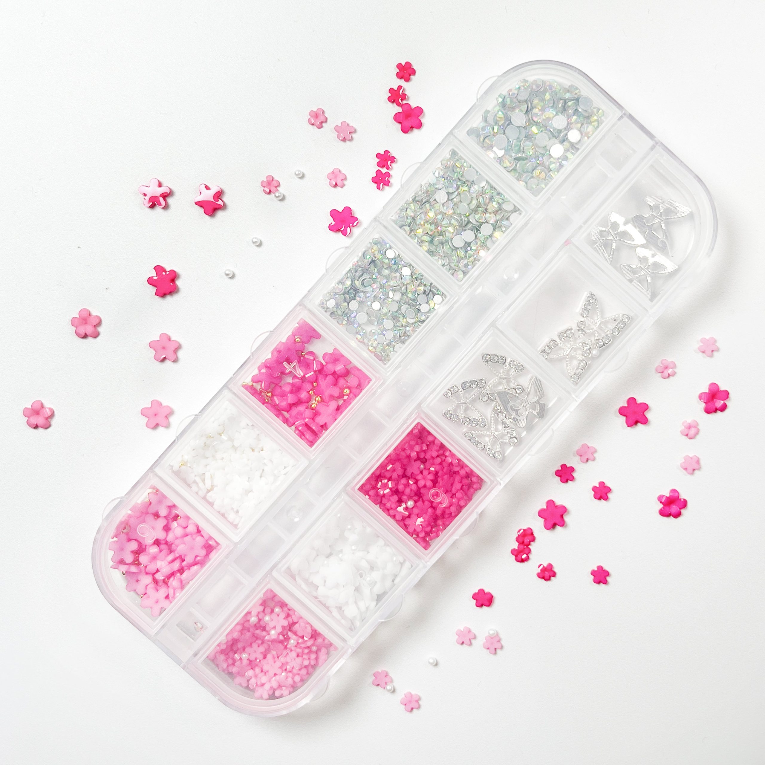 Nail Pink Charm Rhinestones