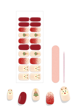 Cute Christmas Elk Nail Wraps