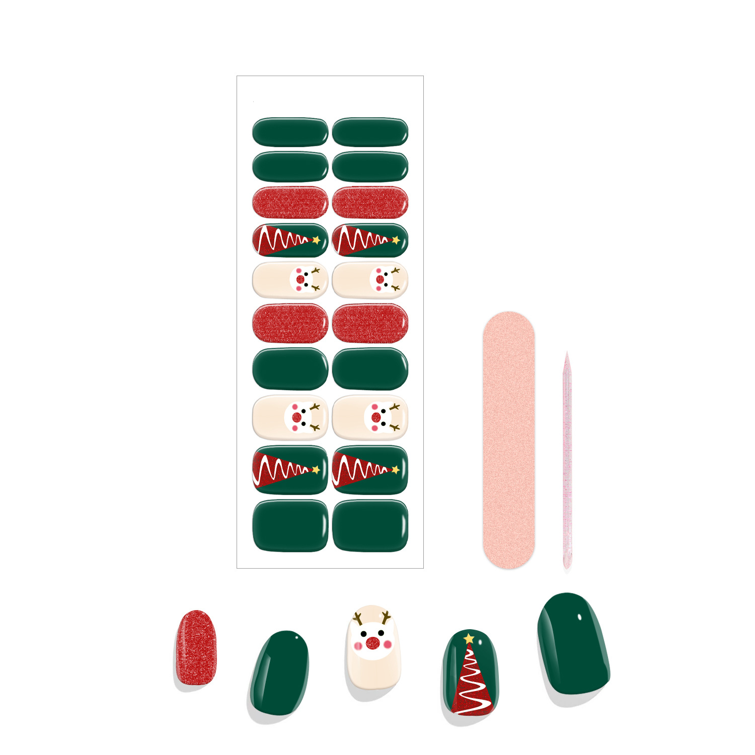 Shining Christmas Tree Nail Wraps
