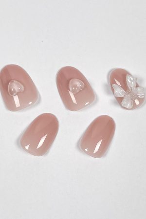 Light Pink Bow Press On Nails