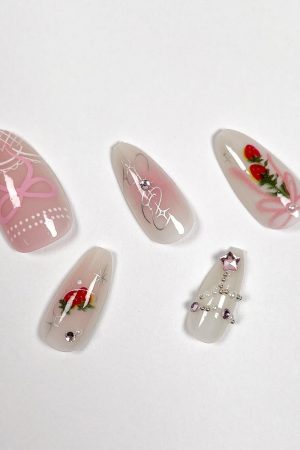 Bows Pastels Press on Nails