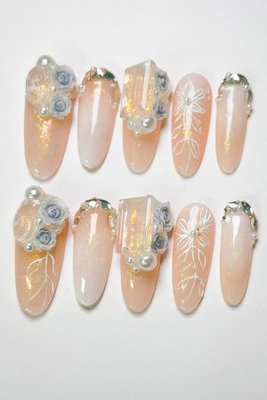 Champagne Rose Press on Nails