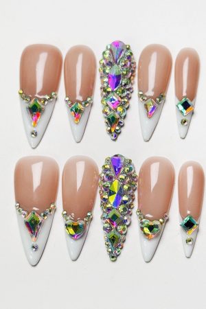 French Sparkling Variations Press on Nails