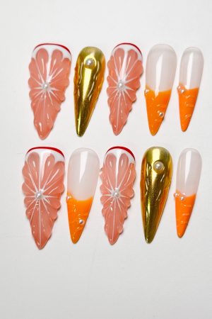 Sunny Citrus Glam Press on Nails