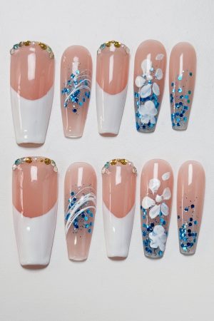 Petal Rain French Press on Nails