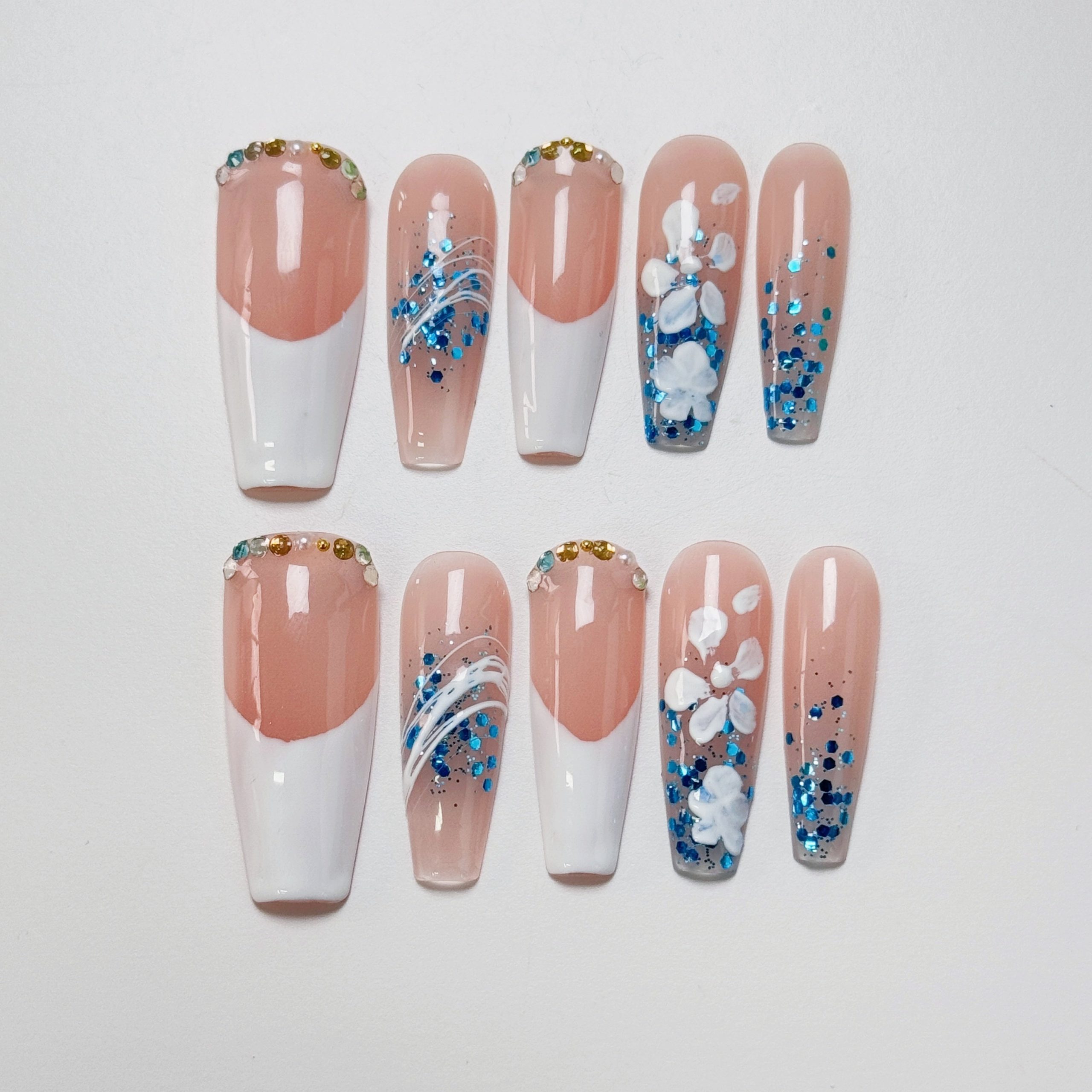 Petal Rain French Press on Nails