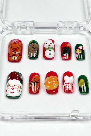 Christmas Elk Press on Nails