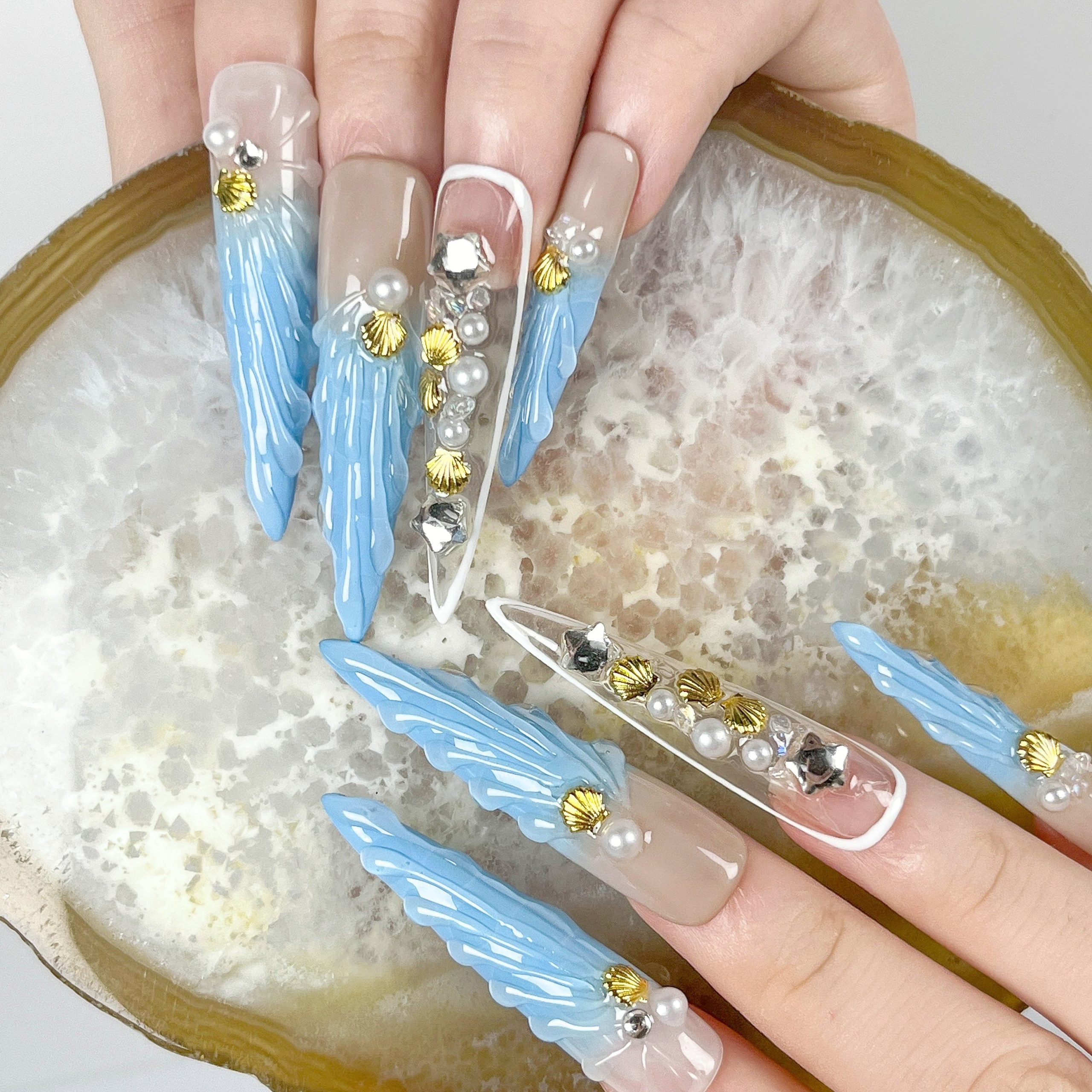 Blue Sea Song Press-On Nails - Image 4