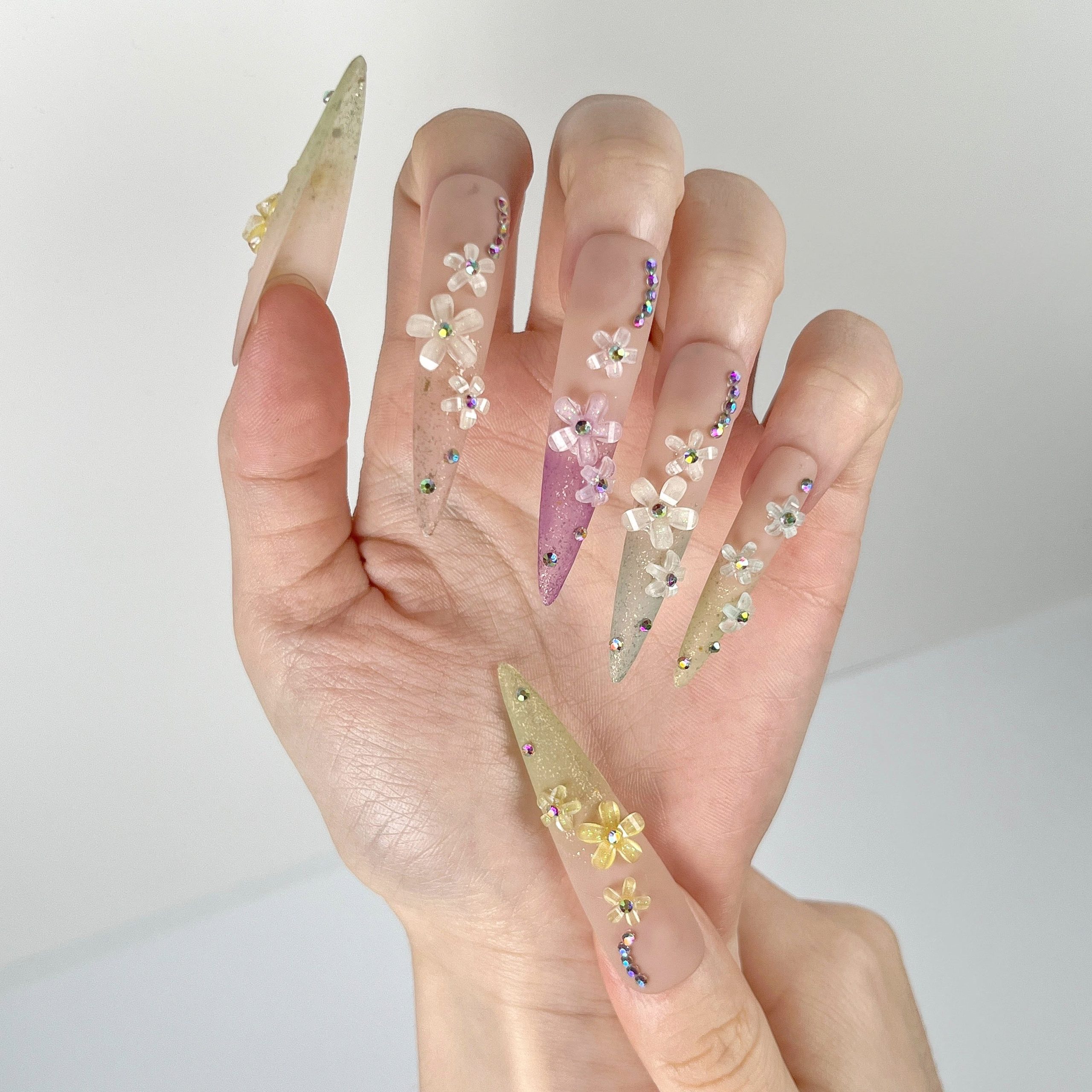 Gradient Spring Flowers Press-On Nails - Image 5