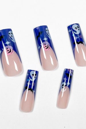 Dark Blue Ghost Press-On Nails