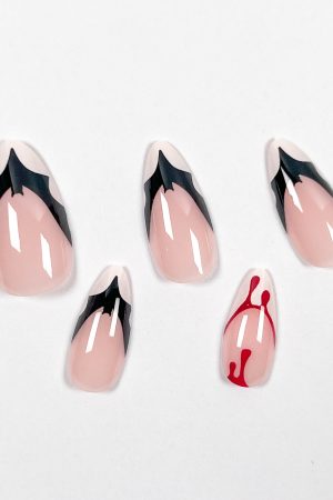 French Blood Drop Bat Press-On Nails