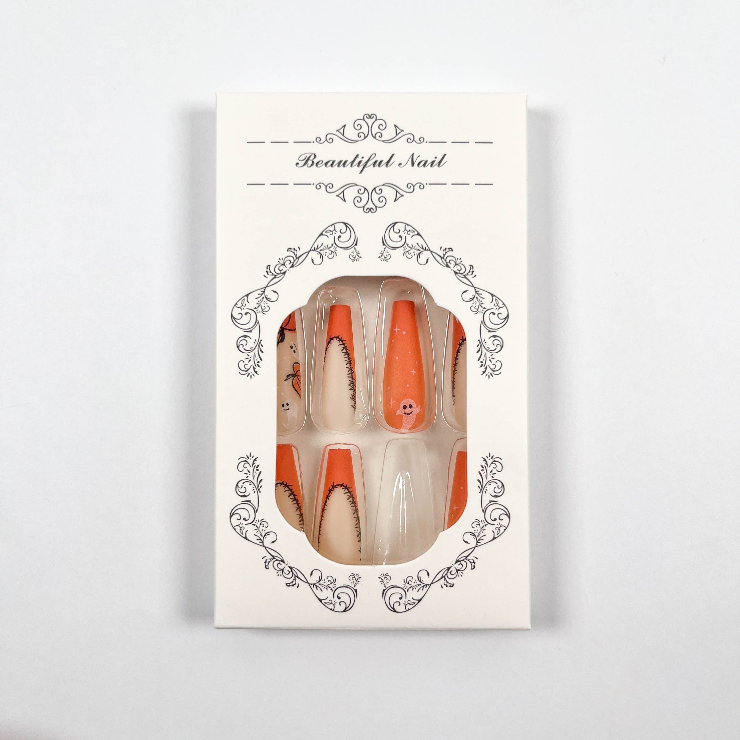 Pumpkin Ghost Press-On Nails - Image 3