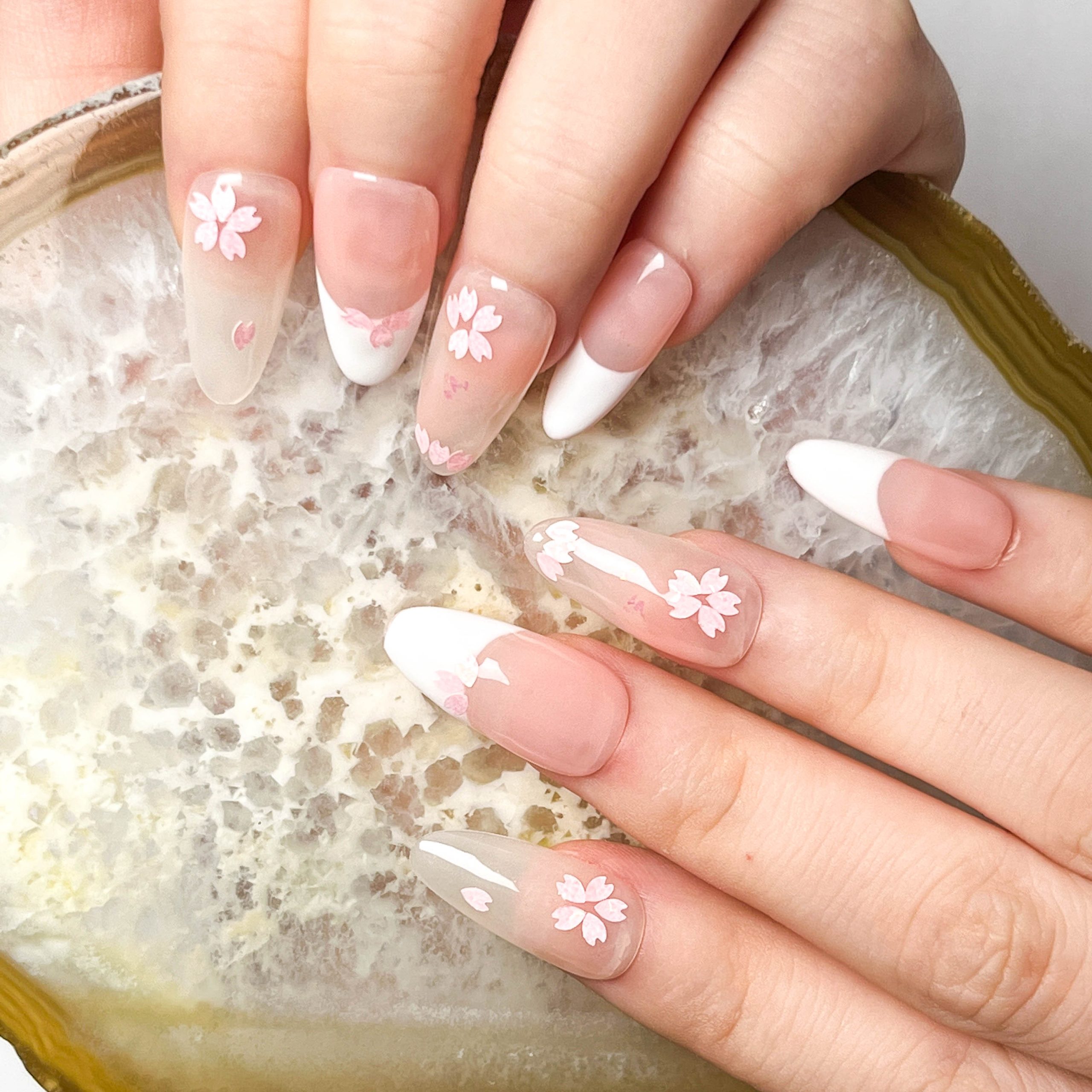 Pink Cherry Blossom Press-on Nails - Image 4