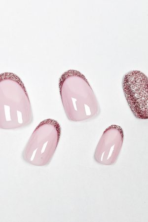 Rose Gold Glitter Press-On Nails