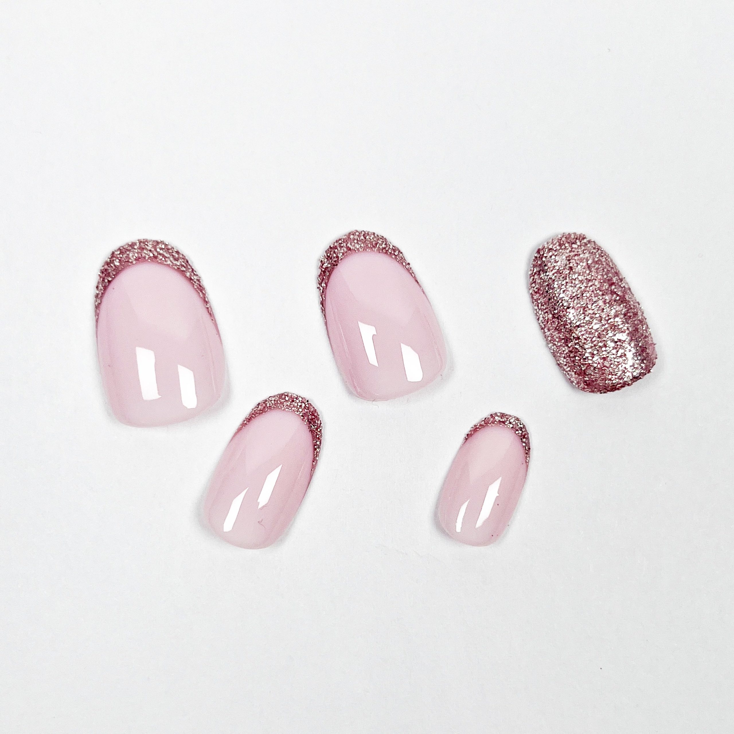 Rose Gold Glitter Press-On Nails