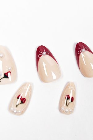 Sweet Cherry French Press on Nails