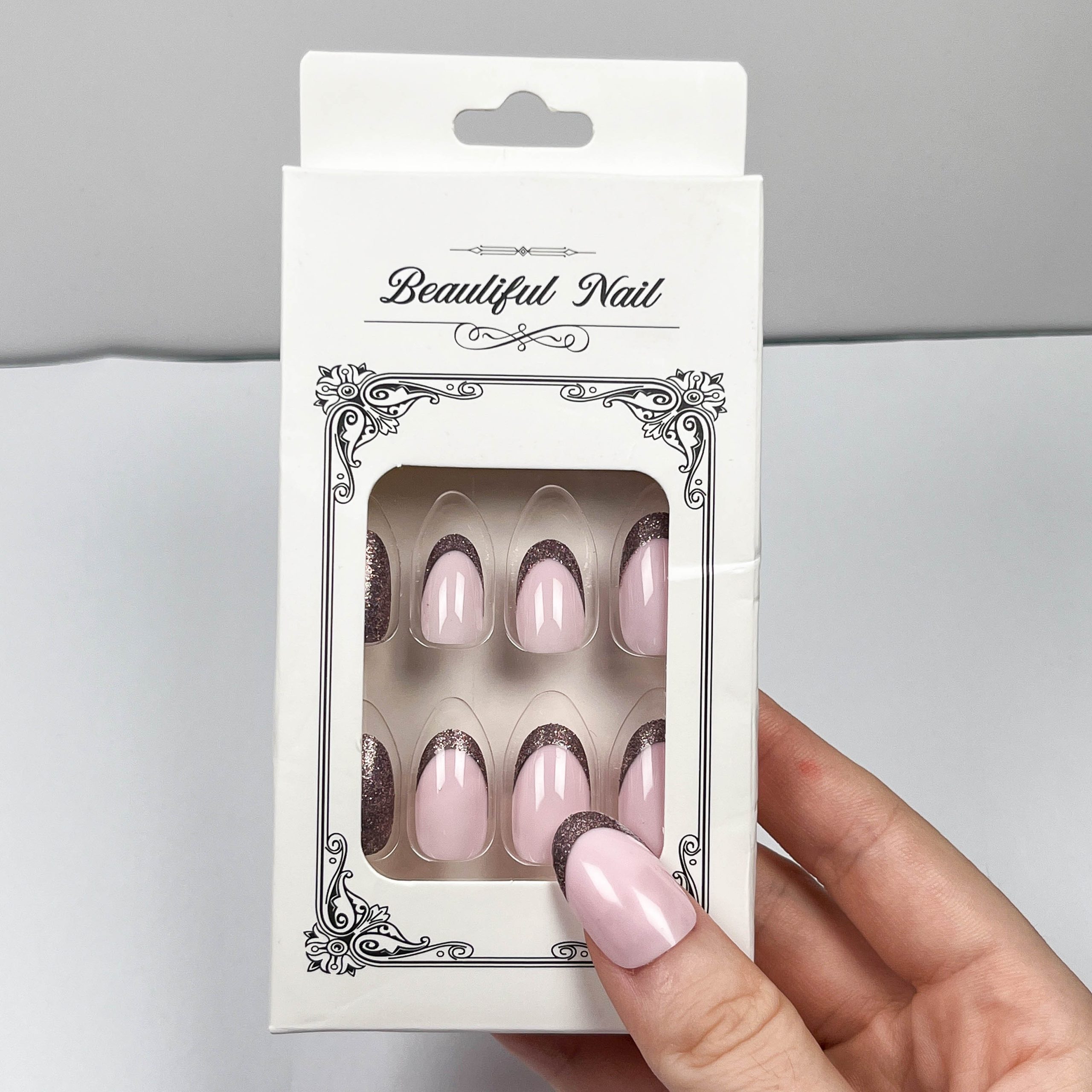 Rose Gold Glitter Press-On Nails - Image 5