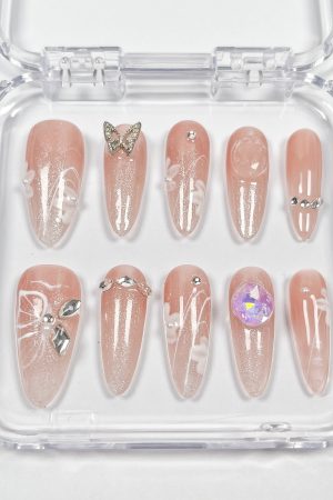Dancing Butterfly Petals Press on Nails