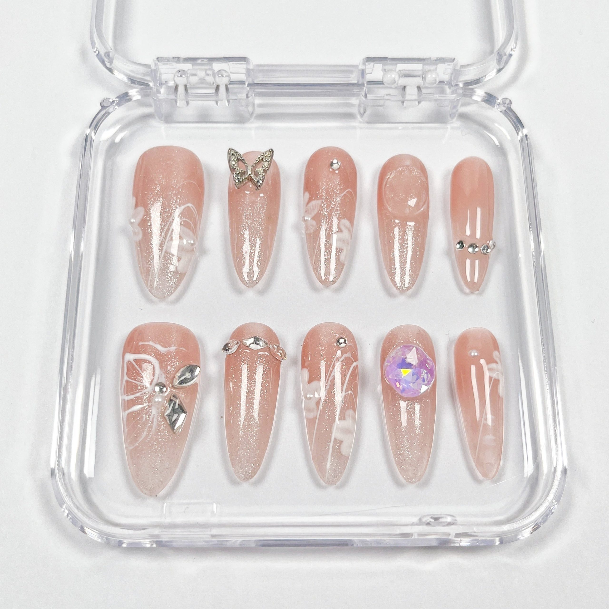 Dancing Butterfly Petals Press on Nails