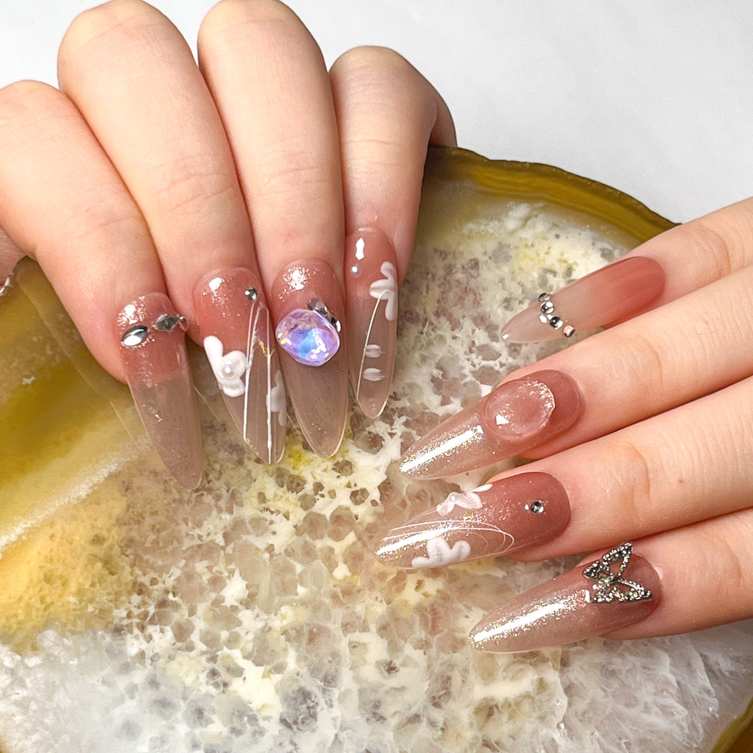 Dancing Butterfly Petals Press on Nails - Image 4