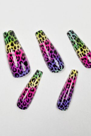 Colorful Leopard Print Press-on Nails