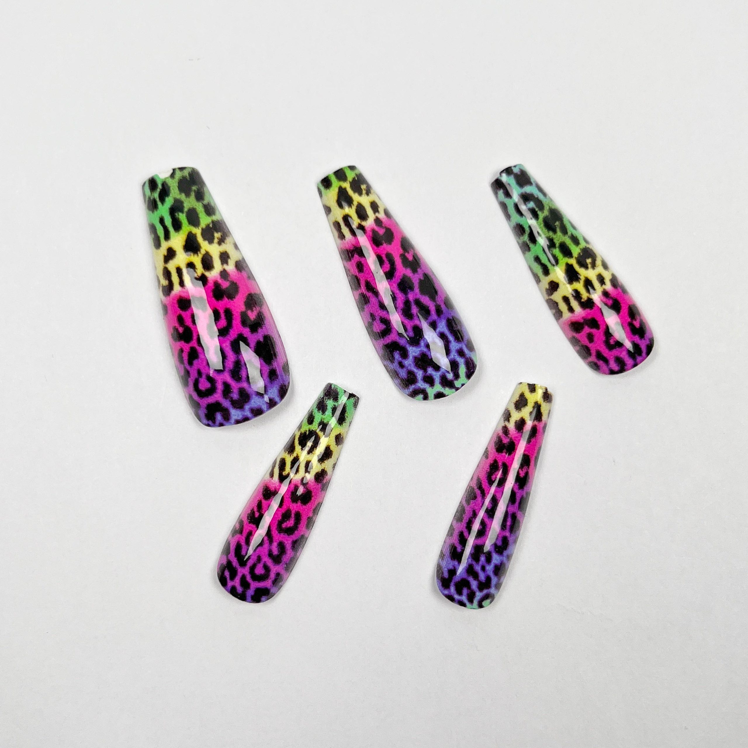 Colorful Leopard Print Press-on Nails