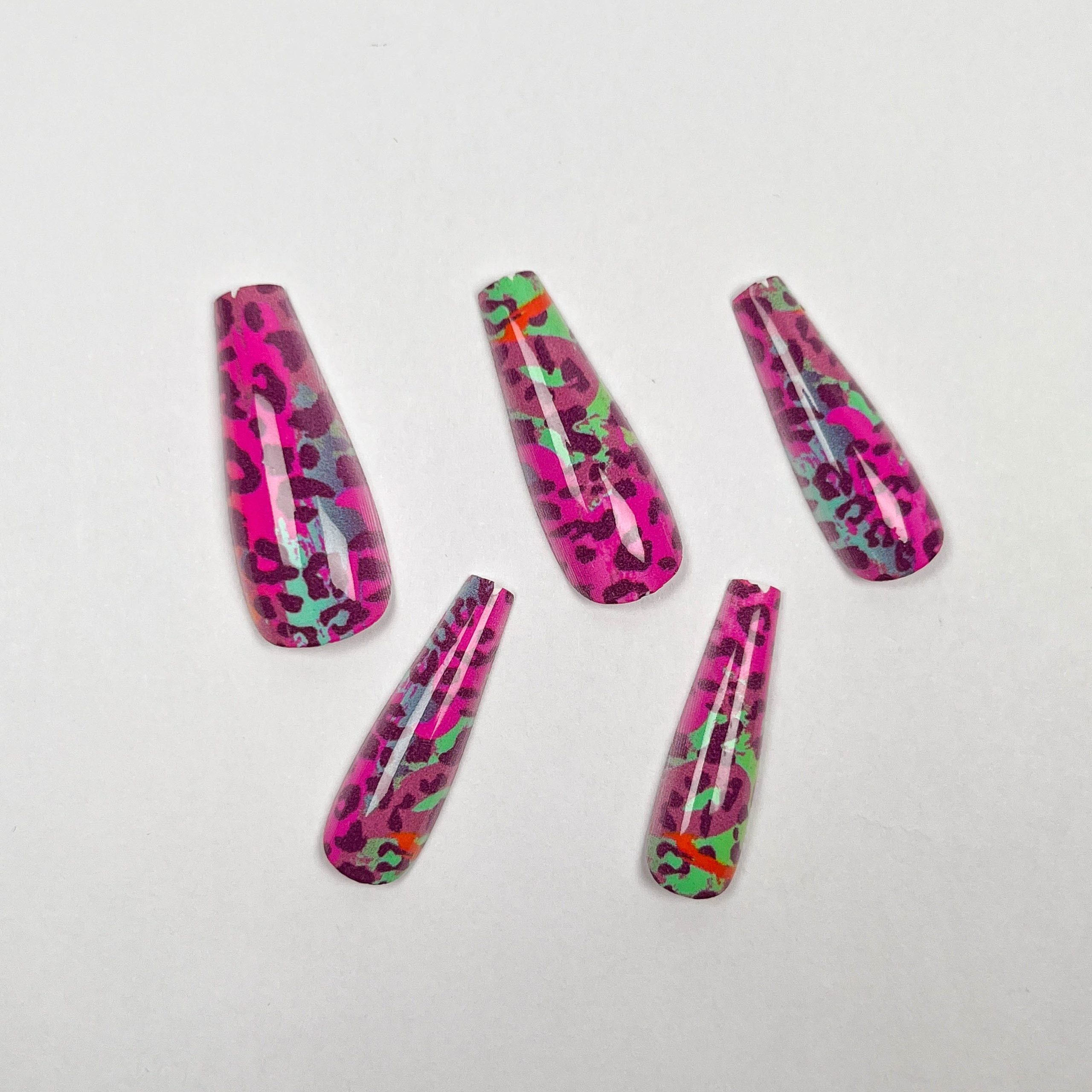 Pink Leopard Print Press-on Nails