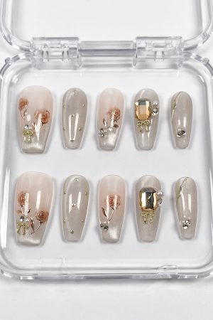 Sunset Rose Press on Nails