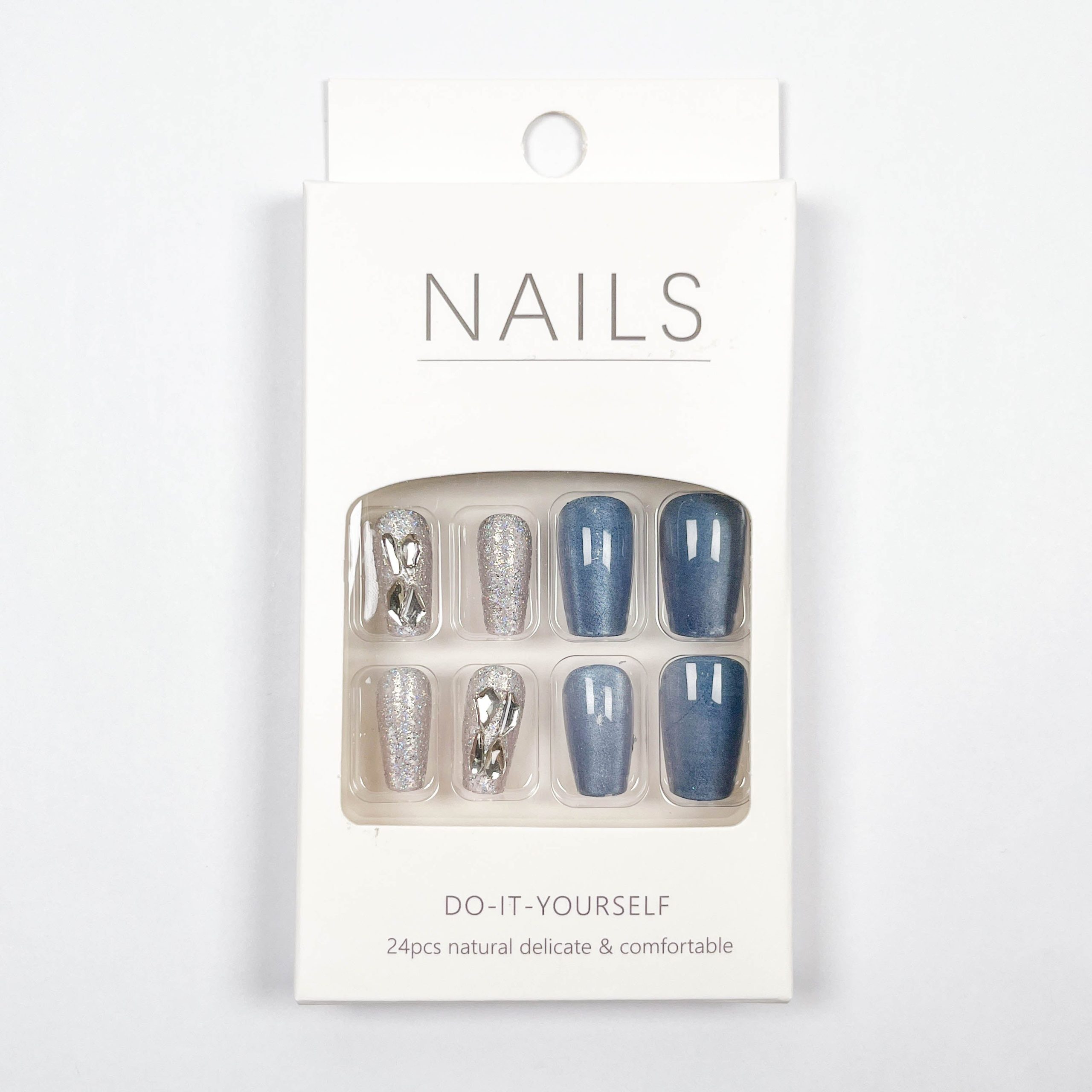 Blue Gemstone Press-on Nails - Image 3