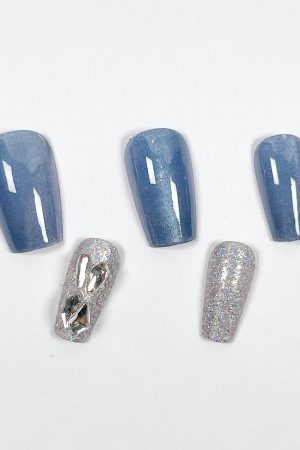 Blue Gemstone Press-on Nails