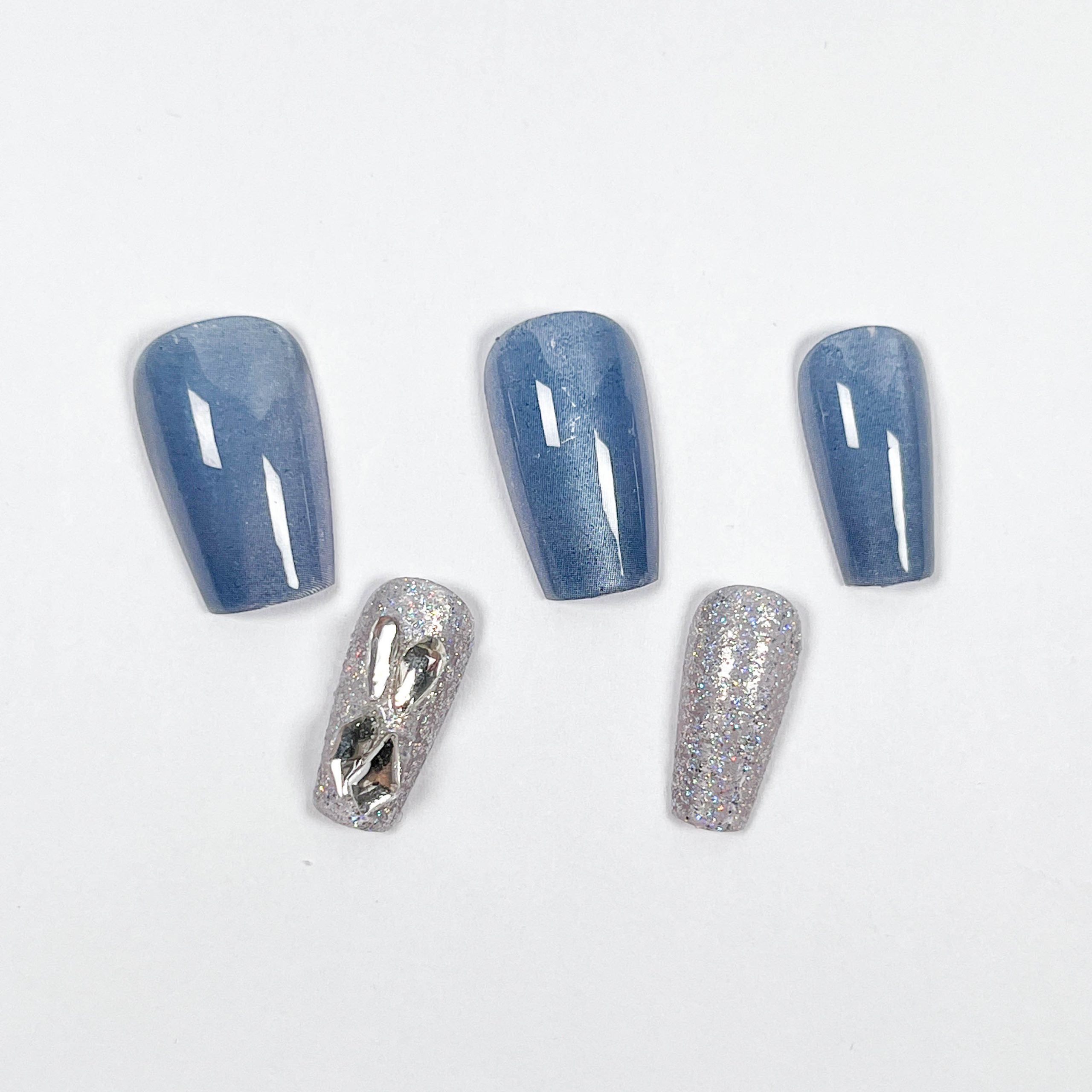 Blue Gemstone Press-on Nails