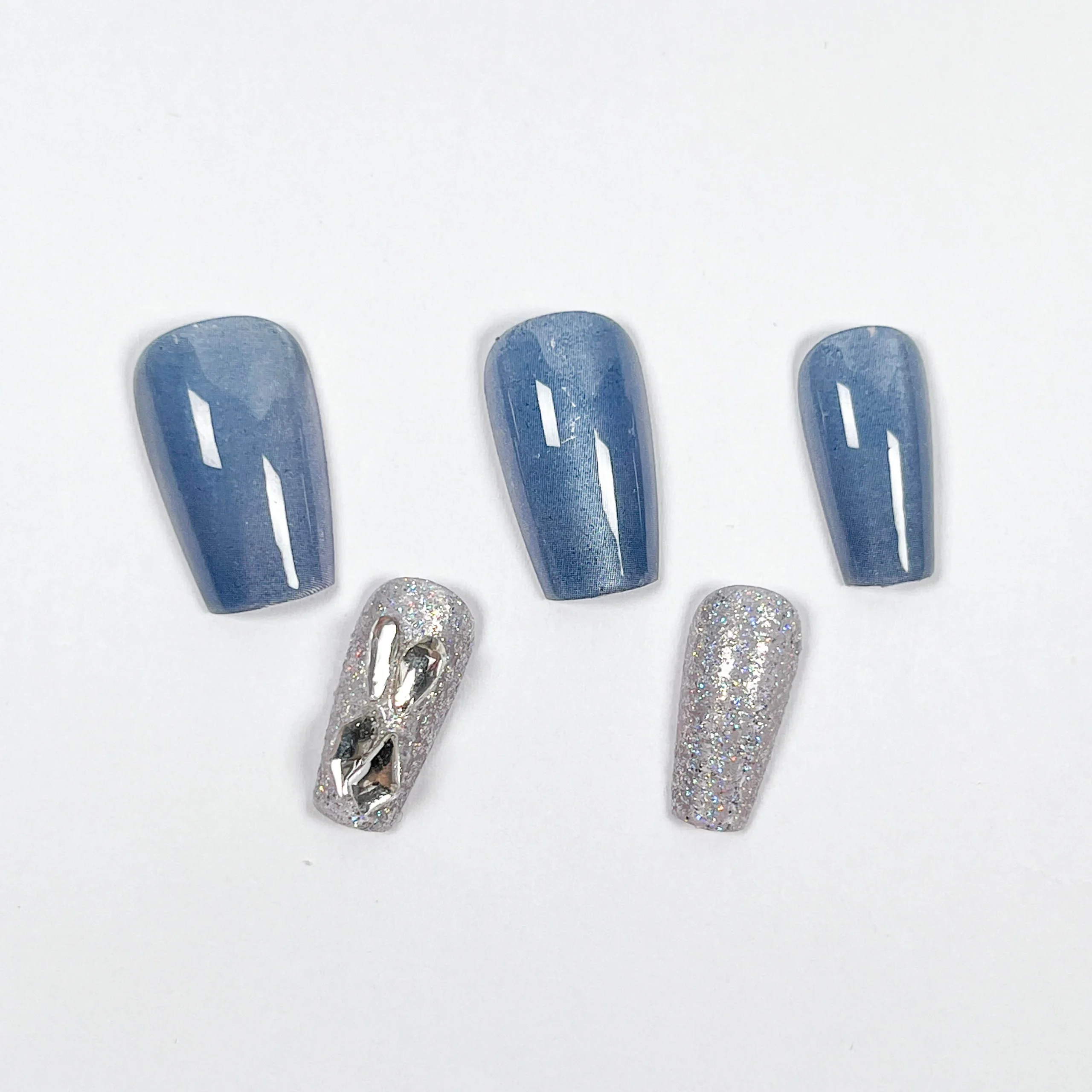 Blue Gemstone Press-on Nails - Image 2