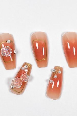 Blush Rose Pearl Press-on Nails