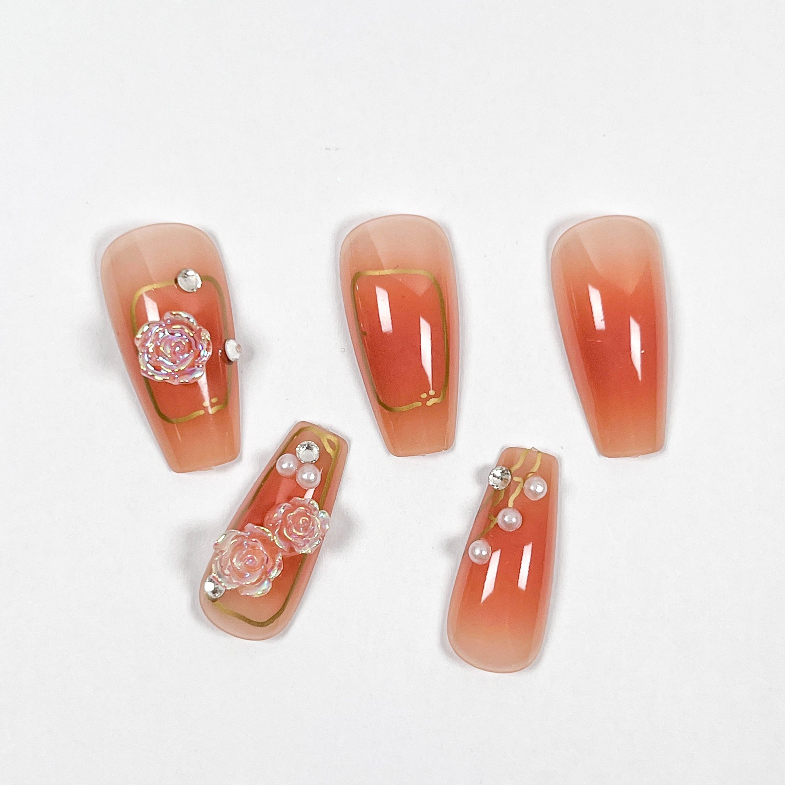 Blush Rose Pearl Press-on Nails