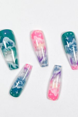 Colorful clouds Press-on Nails