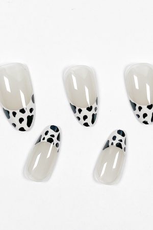 French Grey Leopard Press on Nails