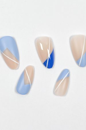 Blue Geometry Press-on Nails