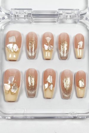 Shining Shell Fragments Press on Nails