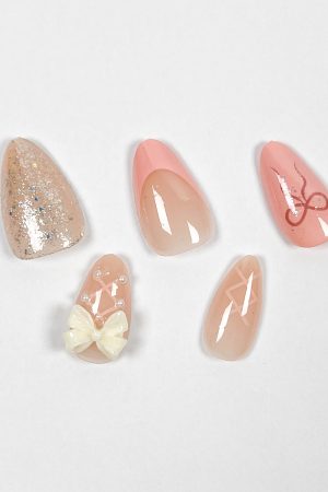 Sweet Shining Bow Press on Nails