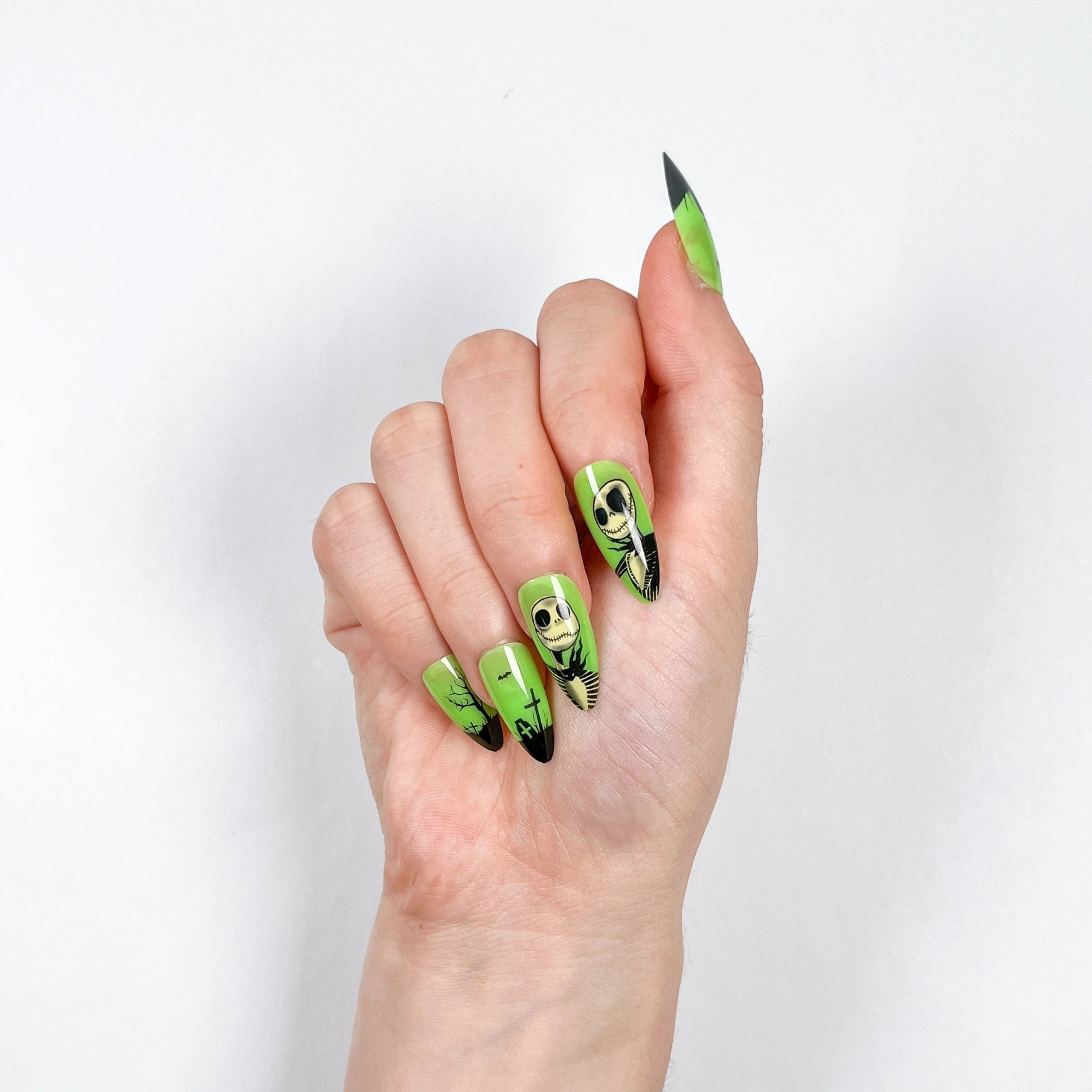 Horror Green Halloween Press-on Nails - Image 4