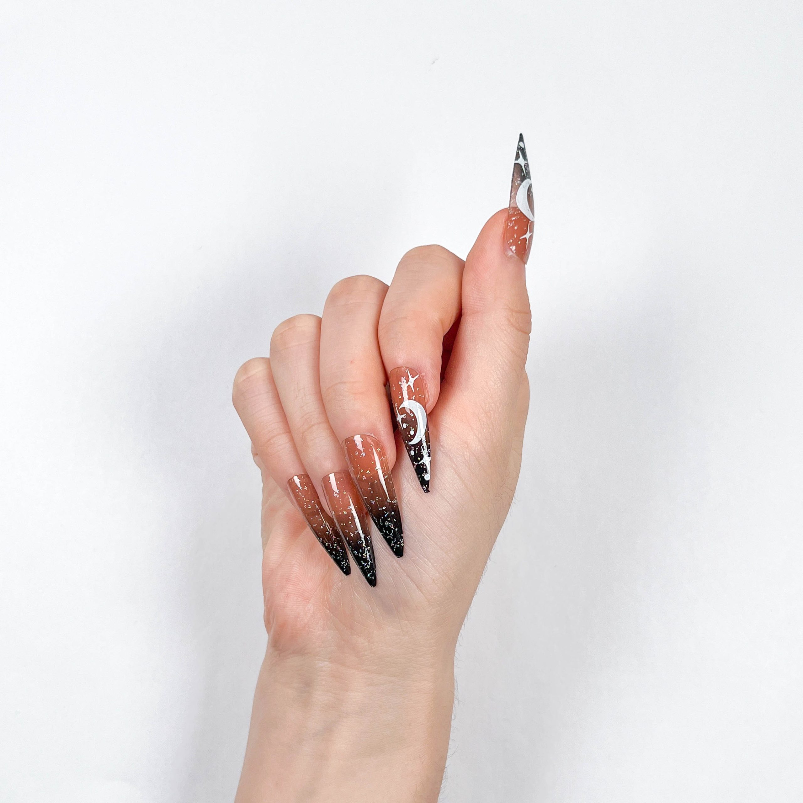 French Moon Night Press-on Nails - Image 4