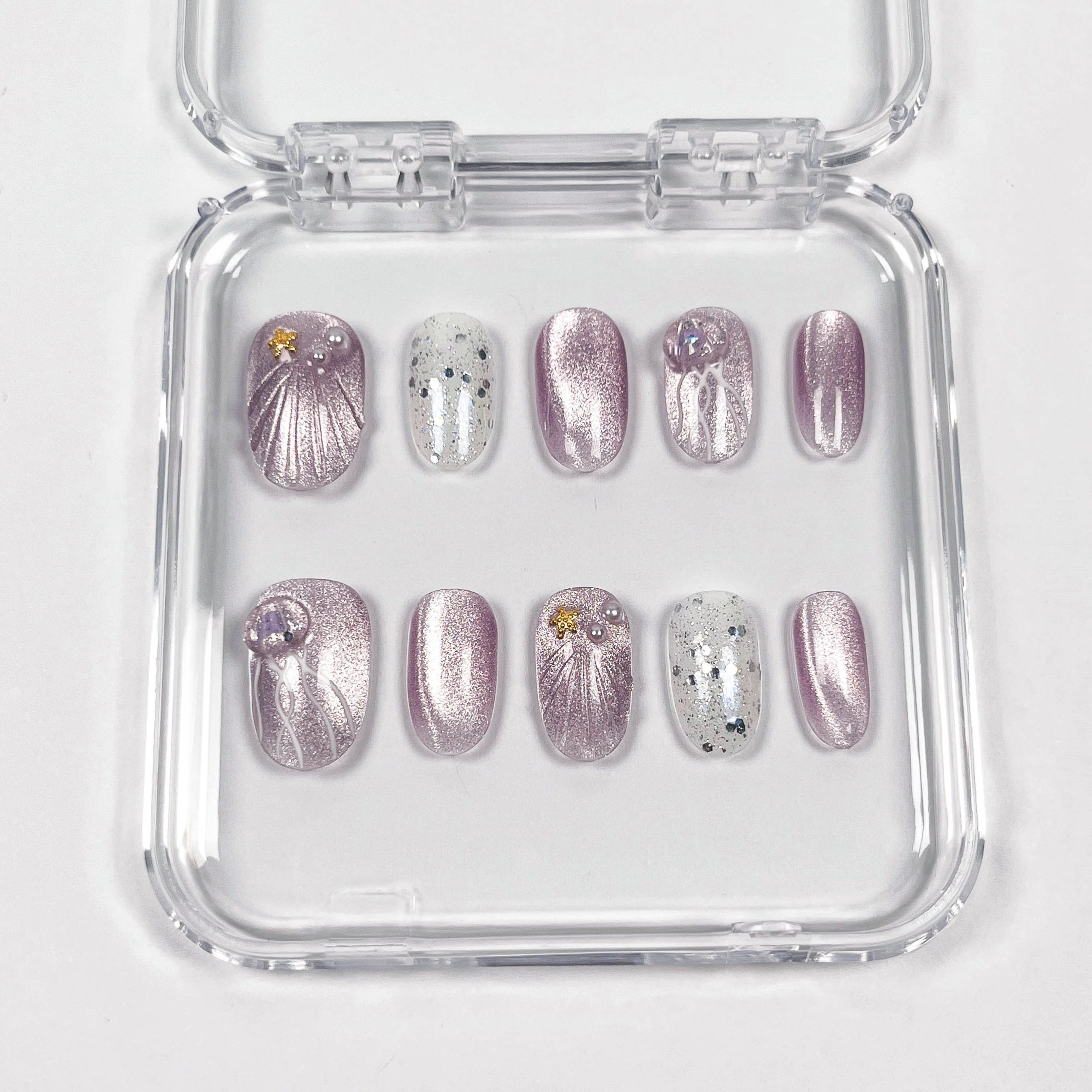 Misty Purple Shell Press on Nails - Image 7