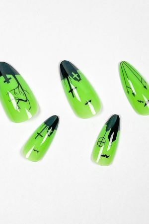 Horror Green Halloween Press-on Nails