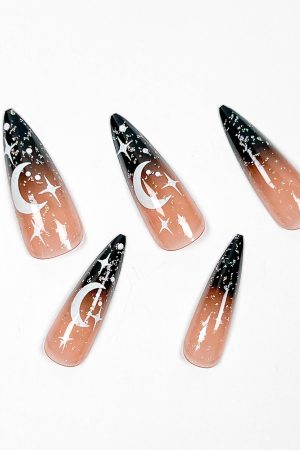 French Moon Night Press-on Nails
