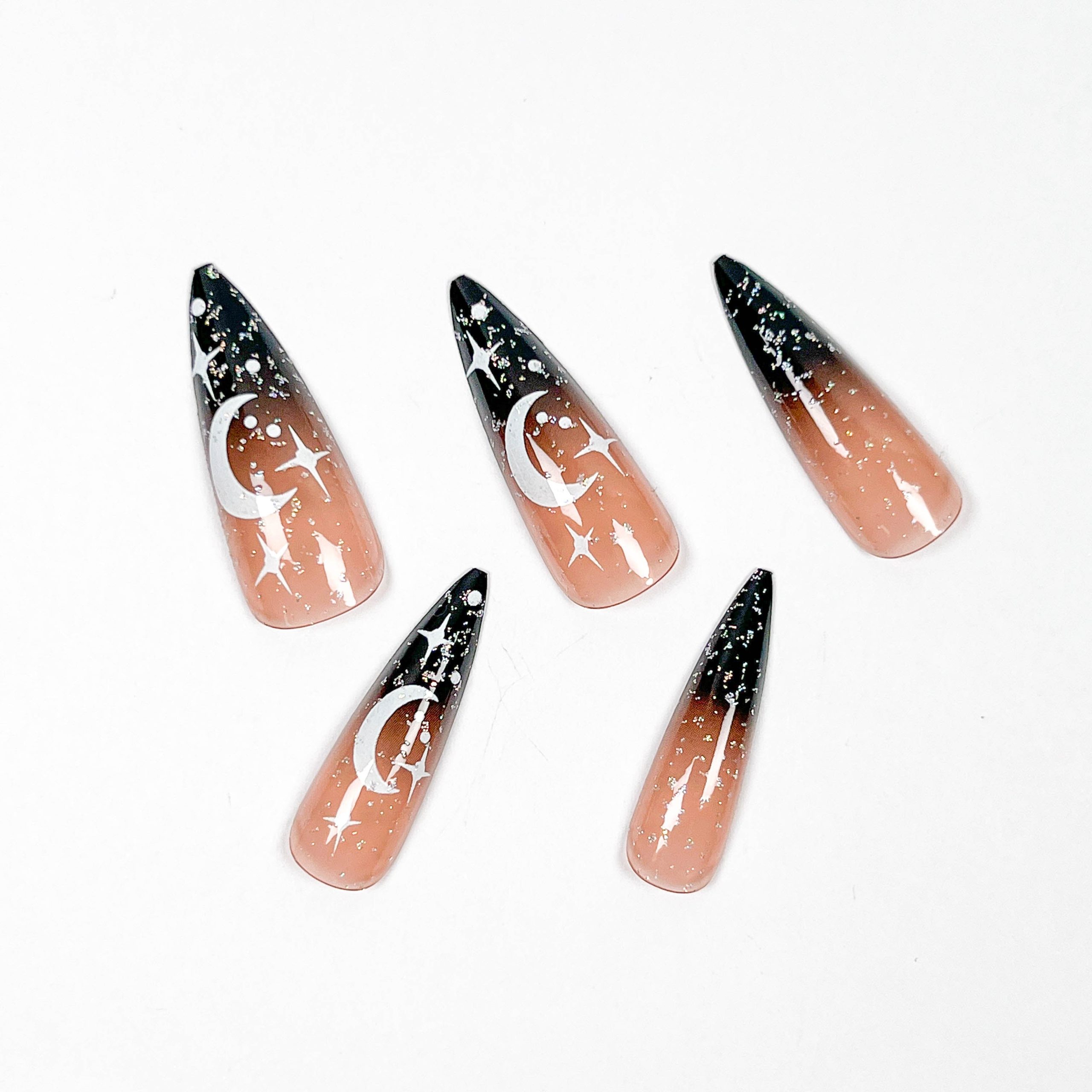 French Moon Night Press-on Nails