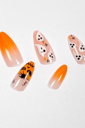 Pumpkin Ghost Press-on Nails