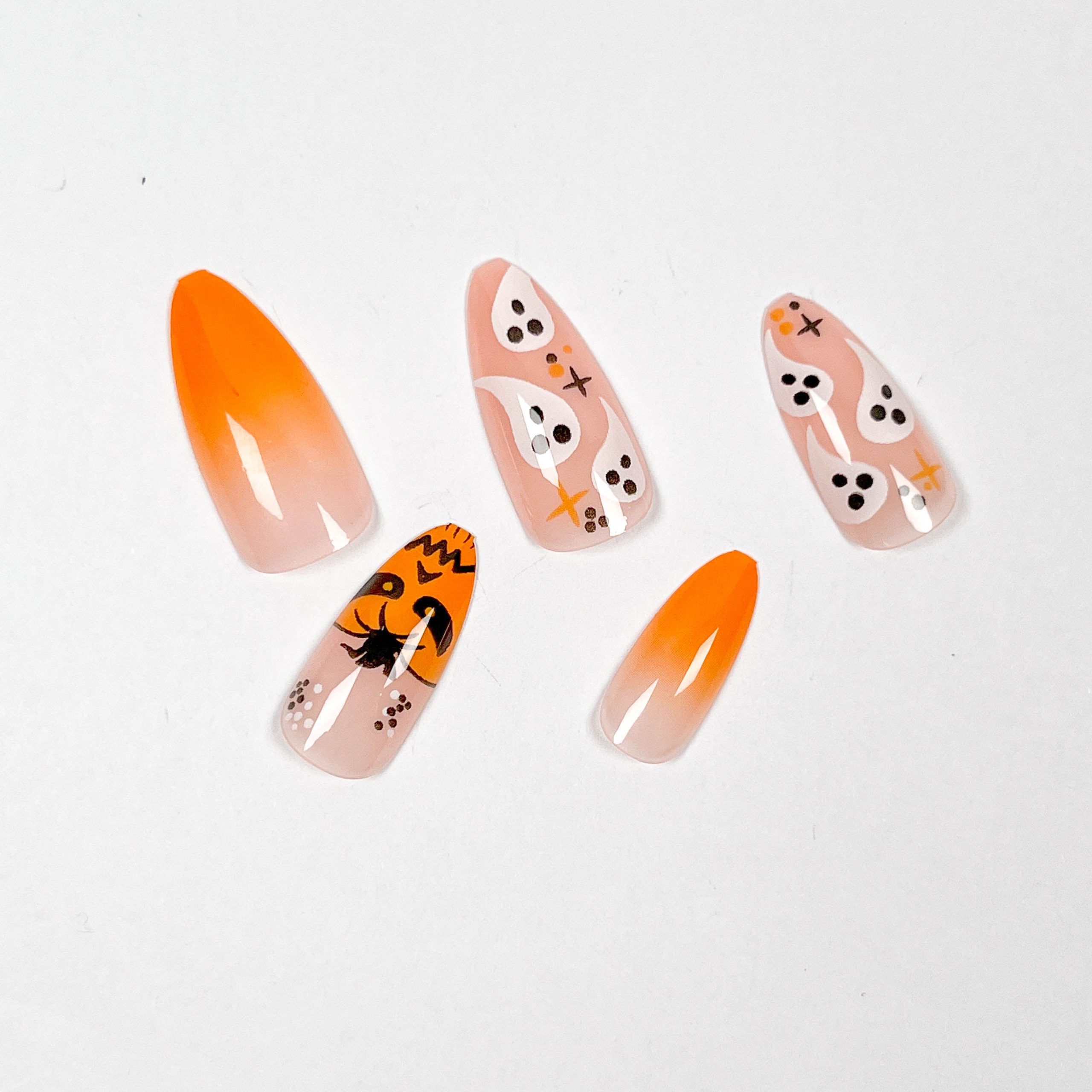 Pumpkin Ghost Press-on Nails